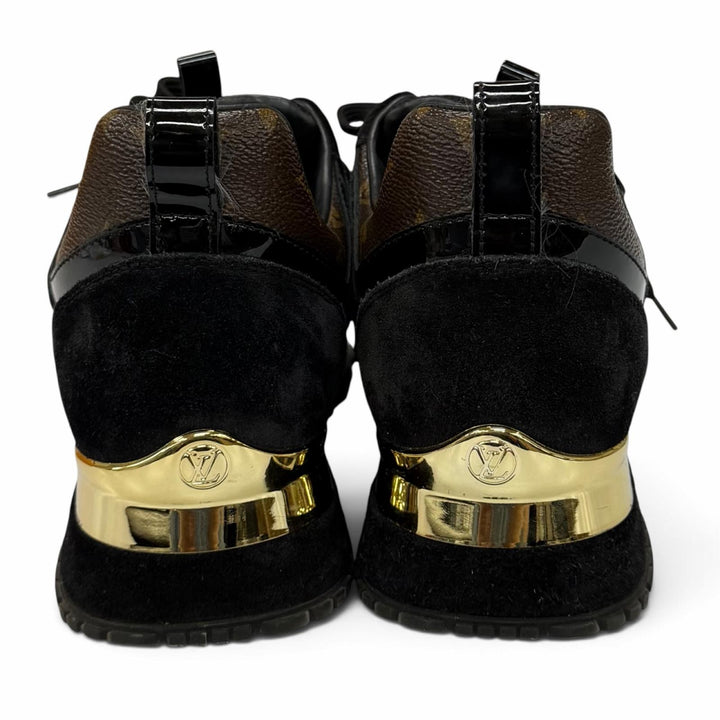 美品★LOUIS VUITTON ルイヴィトン LV ランアウェイライン スウェードレザー使い モノグラムキャンバス スニーカー 35.5 伊製 箱付き
