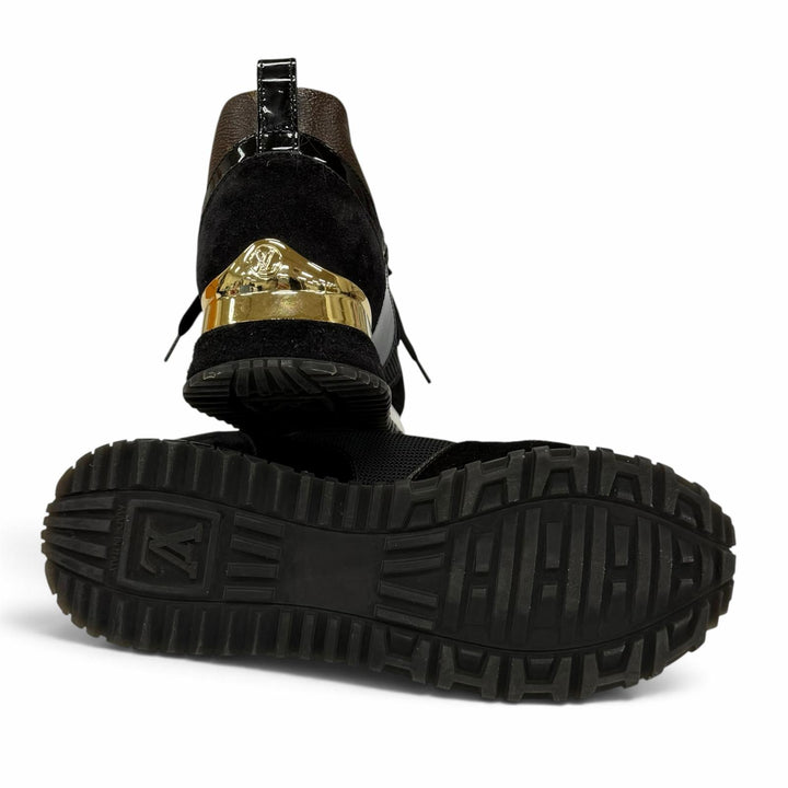 美品★LOUIS VUITTON ルイヴィトン LV ランアウェイライン スウェードレザー使い モノグラムキャンバス スニーカー 35.5 伊製 箱付き