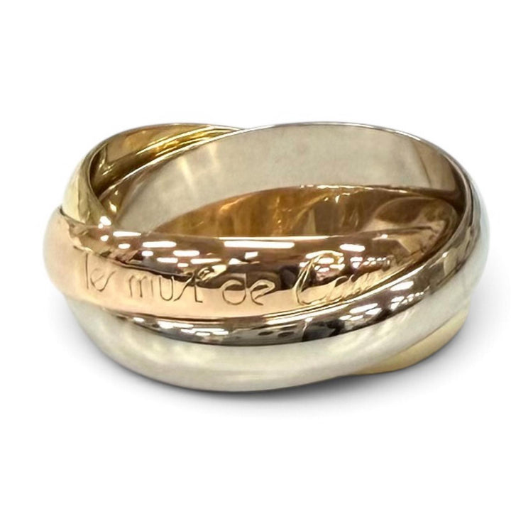 極美品★Cartier カルティエ トリニティ リング クラシックモデル 750(YG PG WG) リング 指輪 49 (JP9号相当) 重量5.77g レディース