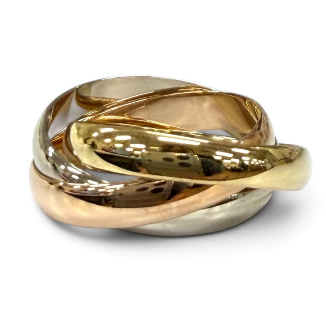 極美品★Cartier カルティエ トリニティ リング クラシックモデル 750(YG PG WG) リング 指輪 49 (JP9号相当) 重量5.77g レディース