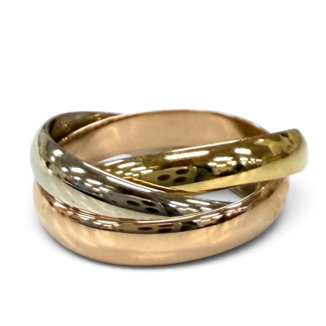 極美品★Cartier カルティエ トリニティ リング クラシックモデル 750(YG PG WG) リング 指輪 49 (JP9号相当) 重量5.77g レディース