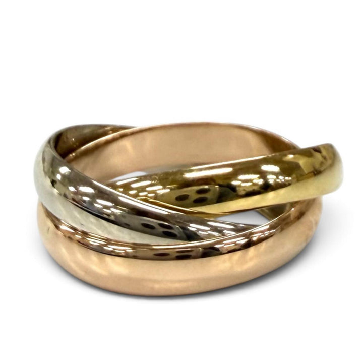 極美品★Cartier カルティエ トリニティ リング クラシックモデル 750(YG PG WG) リング 指輪 49 (JP9号相当) 重量5.77g レディース