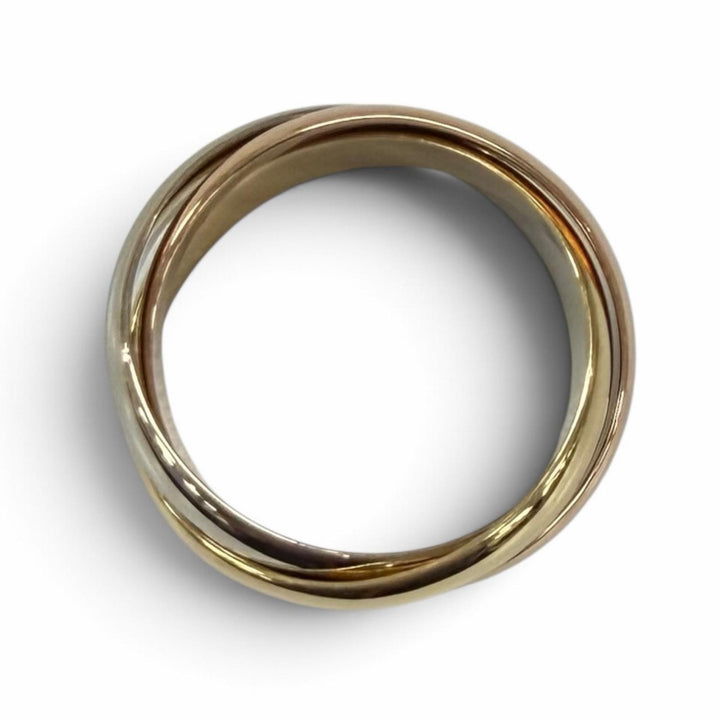 極美品★Cartier カルティエ トリニティ リング クラシックモデル 750(YG PG WG) リング 指輪 49 (JP9号相当) 重量5.77g レディース