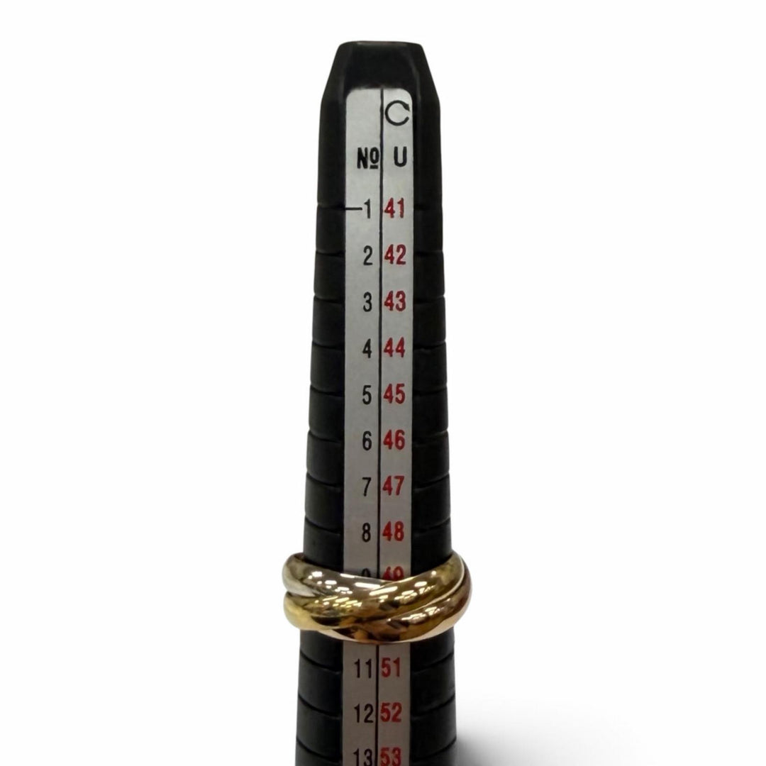 極美品★Cartier カルティエ トリニティ リング クラシックモデル 750(YG PG WG) リング 指輪 49 (JP9号相当) 重量5.77g レディース