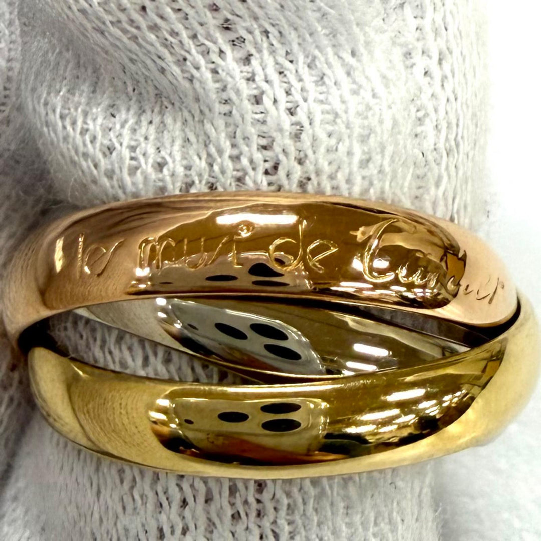 極美品★Cartier カルティエ トリニティ リング クラシックモデル 750(YG PG WG) リング 指輪 49 (JP9号相当) 重量5.77g レディース