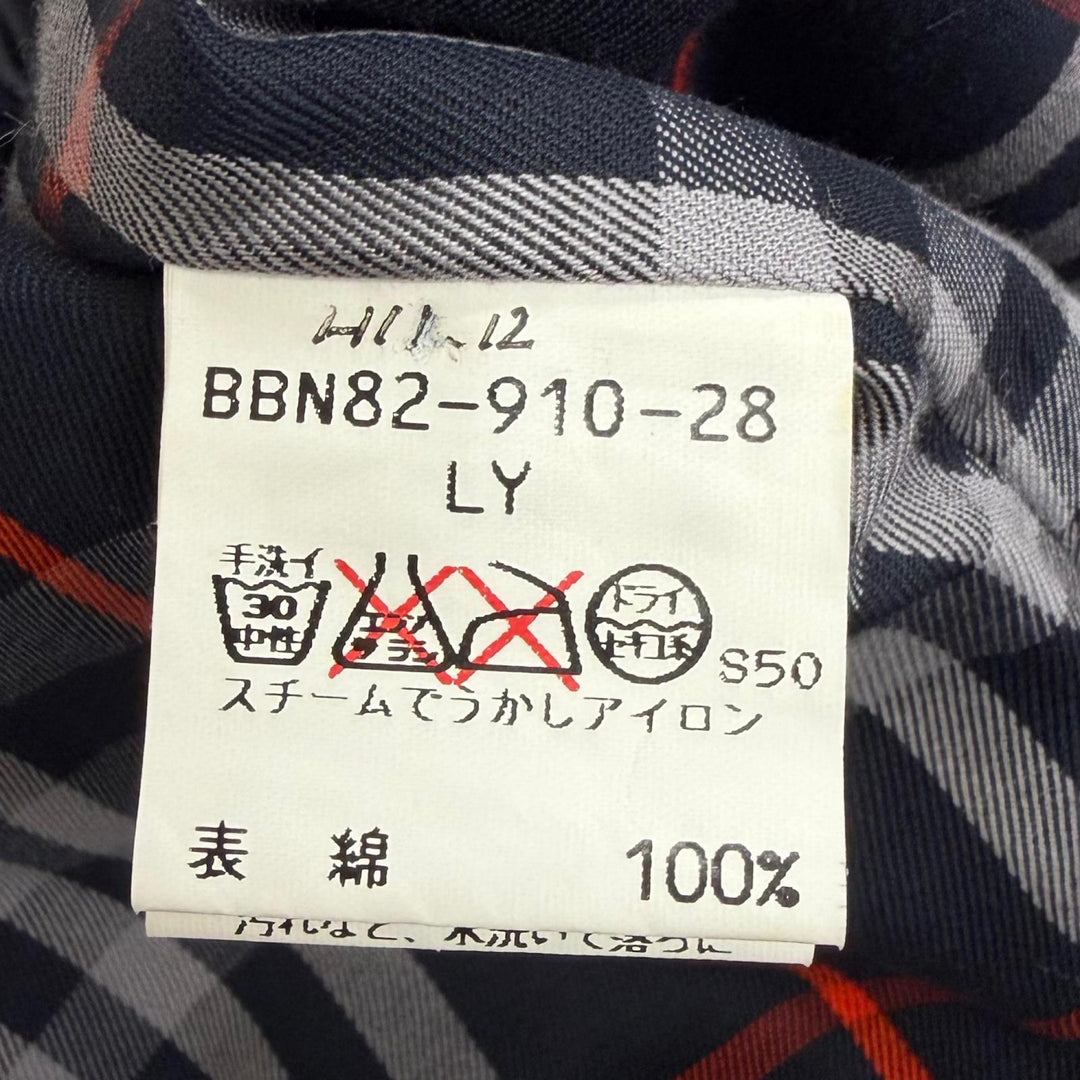 美品□Burberrys バーバリー ヴィンテージ 裏チェック柄 ダウンライナー付き 2WAY フーデッドコート ネイビー LY 日本製 正規品 メンズ