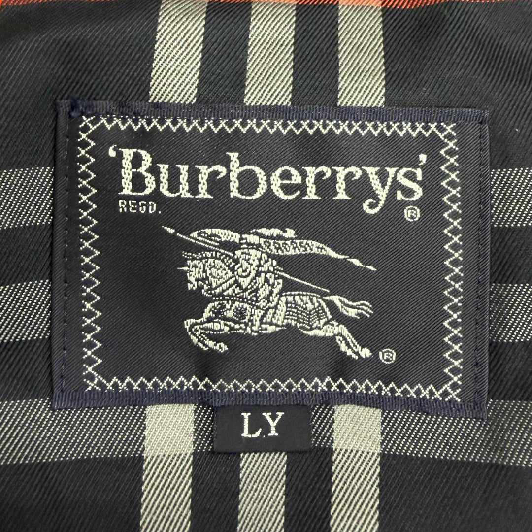 美品□Burberrys バーバリー ヴィンテージ 裏チェック柄 ダウンライナー付き 2WAY フーデッドコート ネイビー LY 日本製 正規品 メンズ