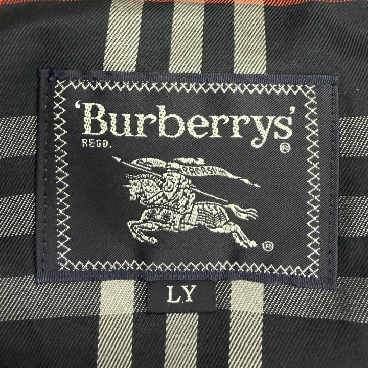 美品□Burberrys バーバリー ヴィンテージ 裏チェック柄 ダウンライナー付き 2WAY フーデッドコート ネイビー LY 日本製 正規品 メンズ