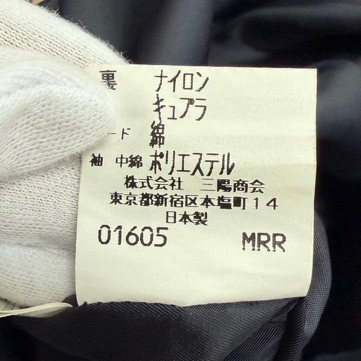 美品□Burberrys バーバリー ヴィンテージ 裏チェック柄 ダウンライナー付き 2WAY フーデッドコート ネイビー LY 日本製 正規品 メンズ