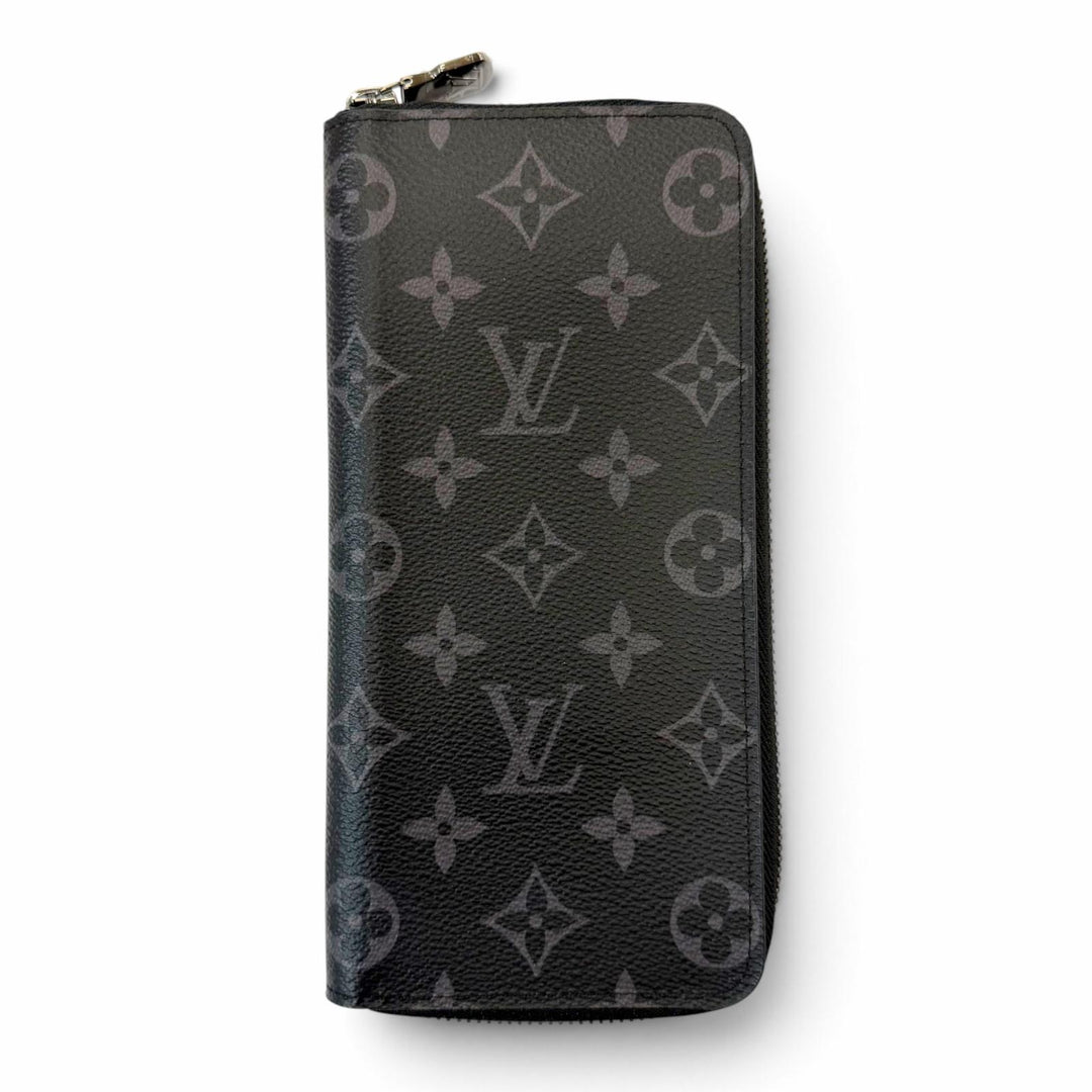 極美品▼LOUIS VUITTON ルイヴィトン M62295 LV モノグラム エクリプス ジッピー ウォレット ヴェルティカル レザー RFID確認済 長財布