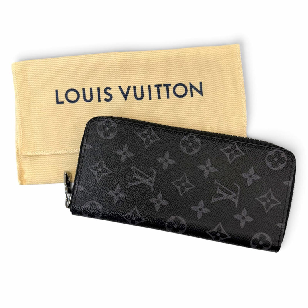 極美品▼LOUIS VUITTON ルイヴィトン M62295 LV モノグラム エクリプス ジッピー ウォレット ヴェルティカル レザー RFID確認済 長財布
