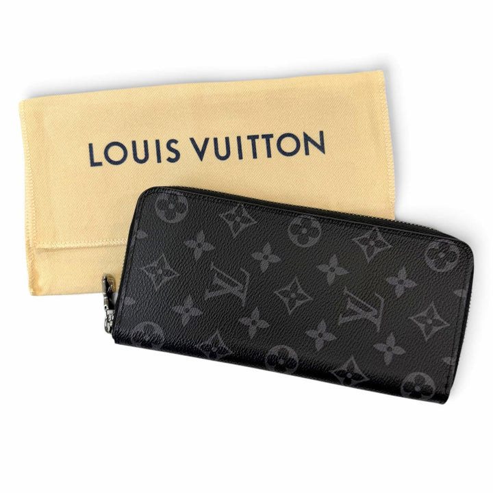 極美品▼LOUIS VUITTON ルイヴィトン M62295 LV モノグラム エクリプス ジッピー ウォレット ヴェルティカル レザー RFID確認済 長財布