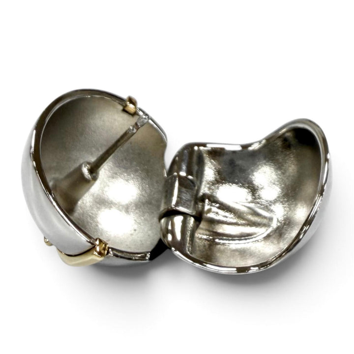 美品★PRADA プラダ 1IO241 トライアングルロゴ ボール ピアス アクセサリー シルバー ゴールド イタリア製 レディース 箱・保存袋付き