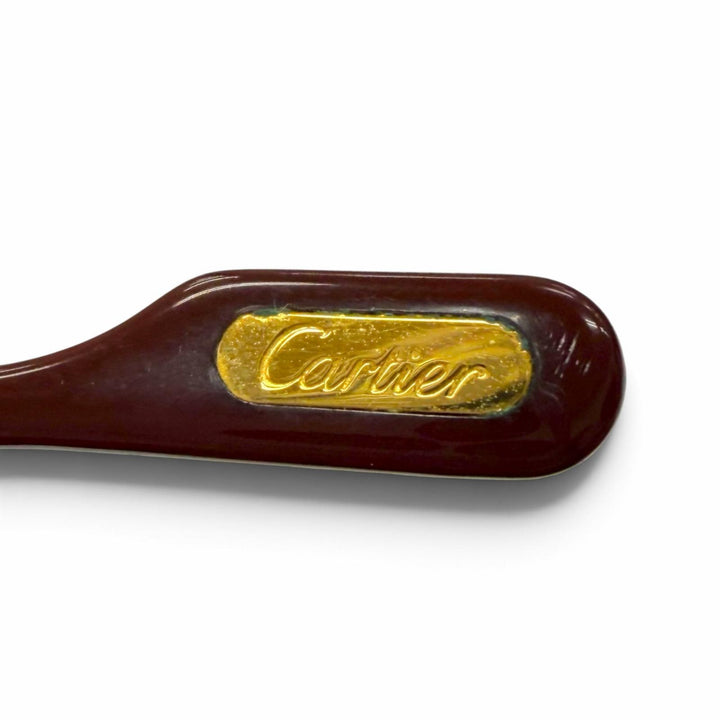 美品▼Cartier カルティエ トリニティ ツーブリッジ ロゴ金具付 アイウェア サングラス ゴールド ボルドー 59□14 140 度入り フランス製