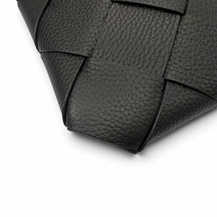 未使用品▼BOTTEGAVENETA ボッテガヴェネタ 795632 レザー マキシイントレチャート ディアゴ クラッチバッグ ブラック 伊製 定価335500円