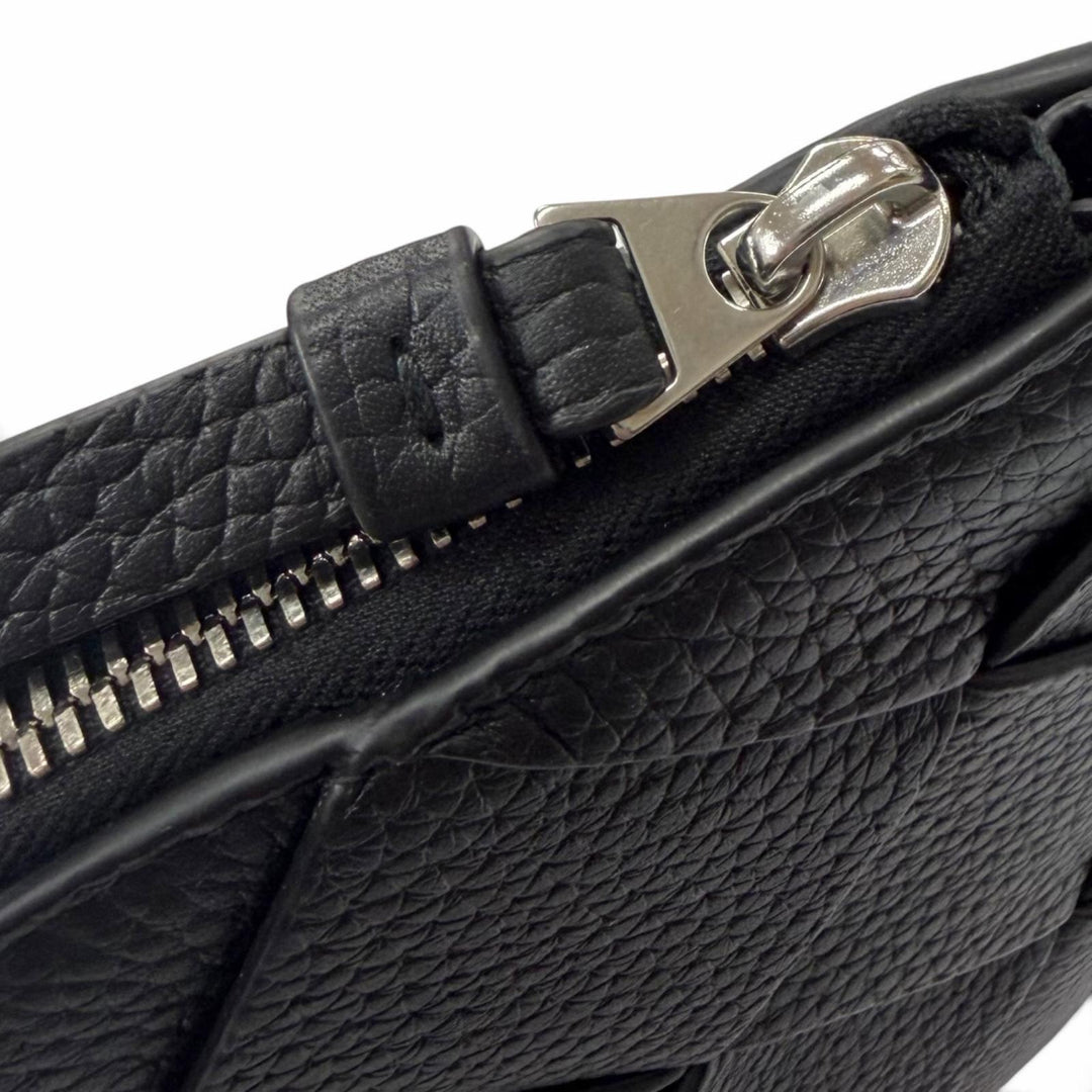 未使用品▼BOTTEGAVENETA ボッテガヴェネタ 795632 レザー マキシイントレチャート ディアゴ クラッチバッグ ブラック 伊製 定価335500円