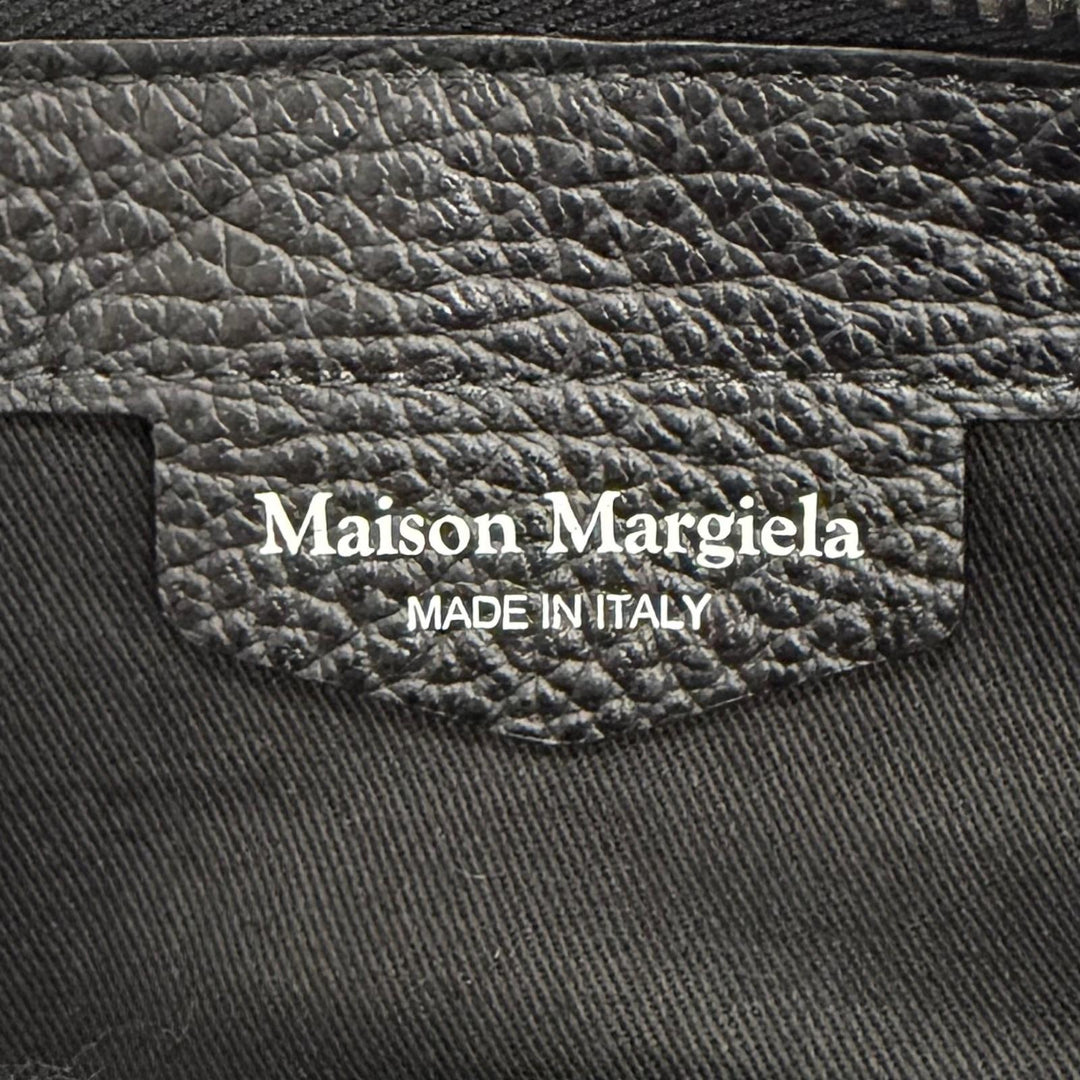 美品△Maison Margiela 11 メゾンマルジェラ11 SB1WC0013 5AC ショッピング ラージ トートバッグ レザー キャンバス ブラック イタリア製