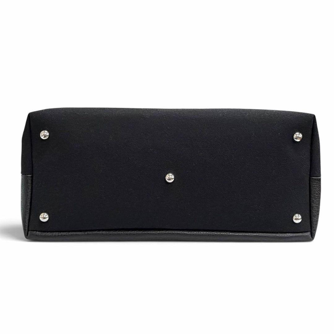 美品△Maison Margiela 11 メゾンマルジェラ11 SB1WC0013 5AC ショッピング ラージ トートバッグ レザー キャンバス ブラック イタリア製
