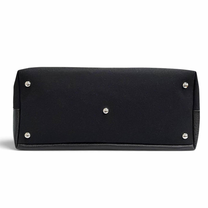 美品△Maison Margiela 11 メゾンマルジェラ11 SB1WC0013 5AC ショッピング ラージ トートバッグ レザー キャンバス ブラック イタリア製