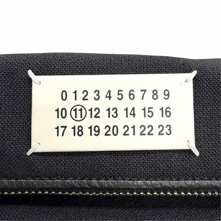 美品△Maison Margiela 11 メゾンマルジェラ11 SB1WC0013 5AC ショッピング ラージ トートバッグ レザー キャンバス ブラック イタリア製