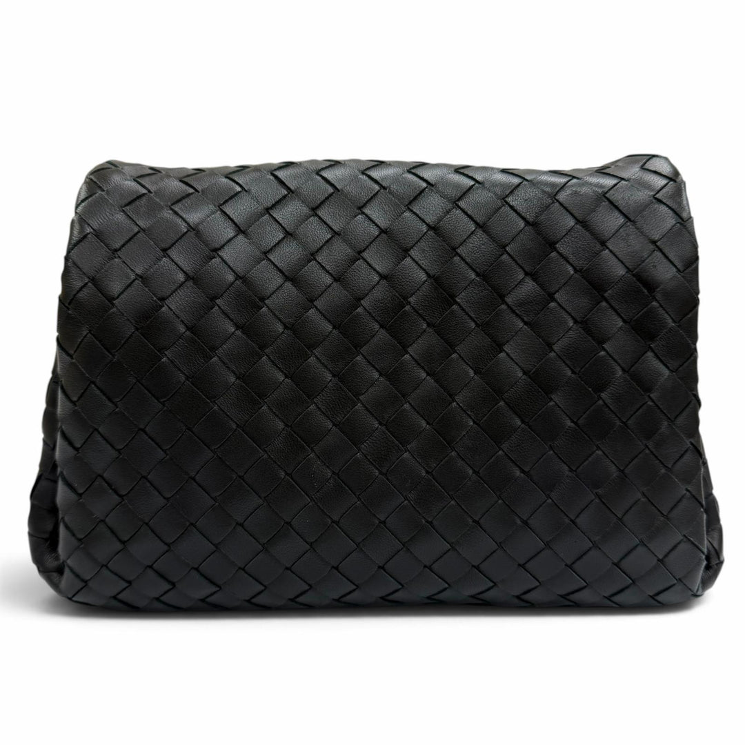 美品☆BOTTEGAVENETA ボッテガヴェネタ イントレチャート レザー クラッチバッグ ブラック イタリア製 レディース 保存袋付き