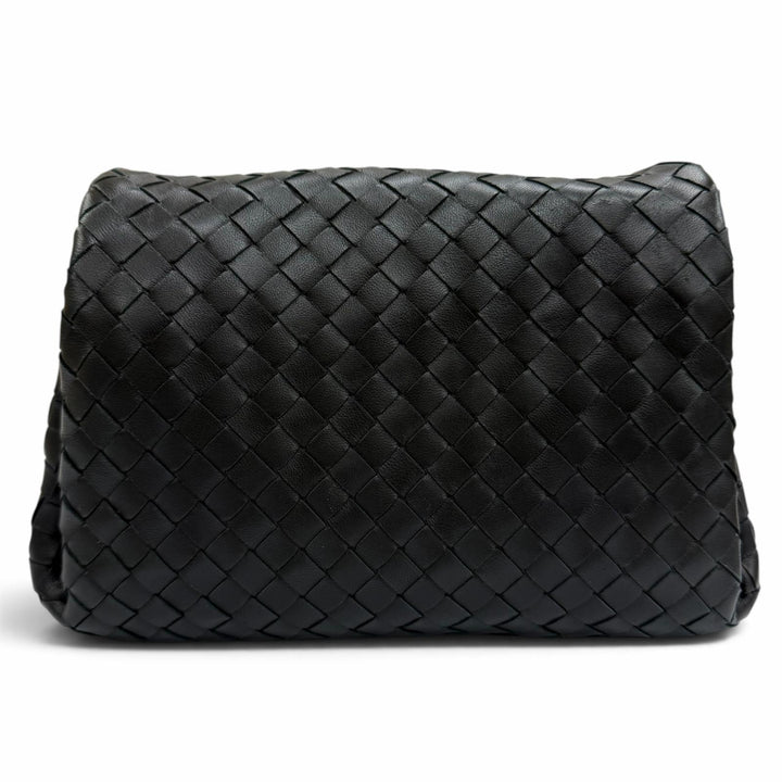 美品☆BOTTEGAVENETA ボッテガヴェネタ イントレチャート レザー クラッチバッグ ブラック イタリア製 レディース 保存袋付き