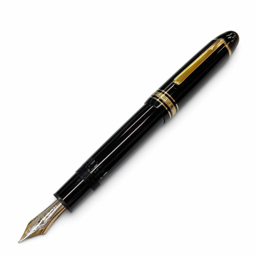 良品▼MONTBLANC モンブラン マイスターシュテュック 149 ペン先14K Fニブ ホワイトスター 万年筆 ブラック ゴールド ドイツ製 メンズ