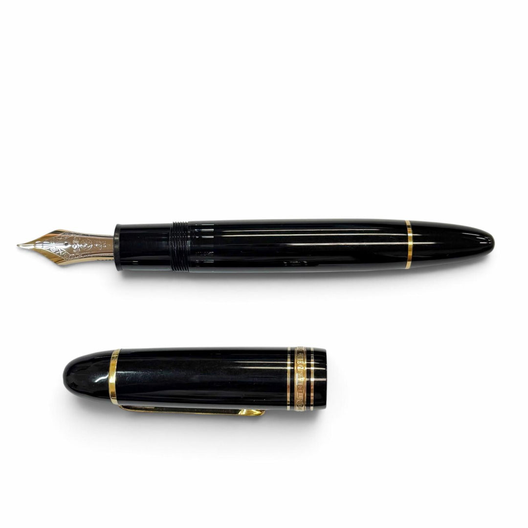 良品▼MONTBLANC モンブラン マイスターシュテュック 149 ペン先14K Fニブ ホワイトスター 万年筆 ブラック ゴールド ドイツ製 メンズ