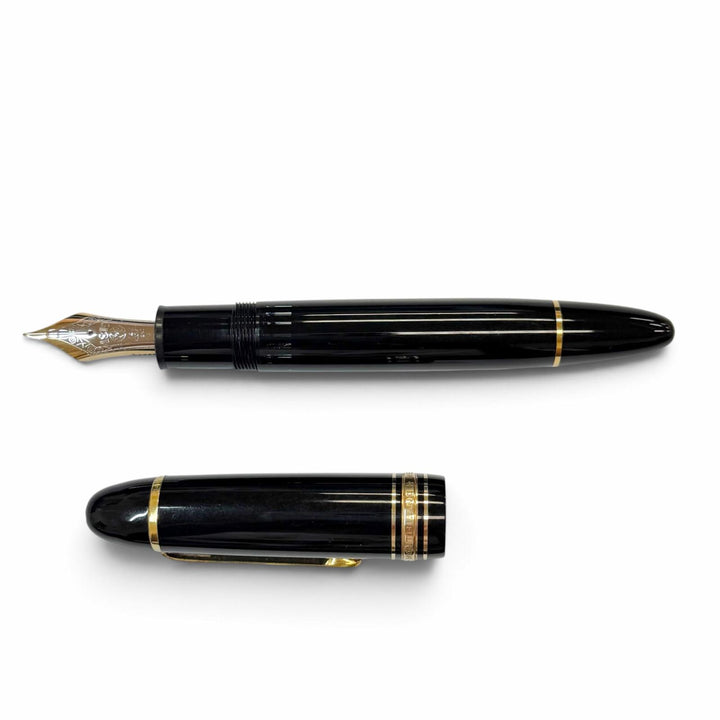 良品▼MONTBLANC モンブラン マイスターシュテュック 149 ペン先14K Fニブ ホワイトスター 万年筆 ブラック ゴールド ドイツ製 メンズ