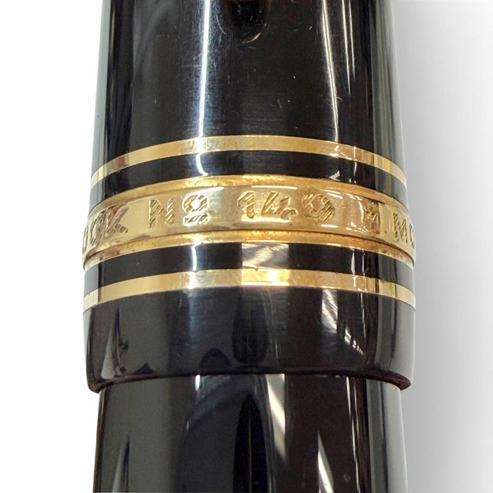 良品▼MONTBLANC モンブラン マイスターシュテュック 149 ペン先14K Fニブ ホワイトスター 万年筆 ブラック ゴールド ドイツ製 メンズ