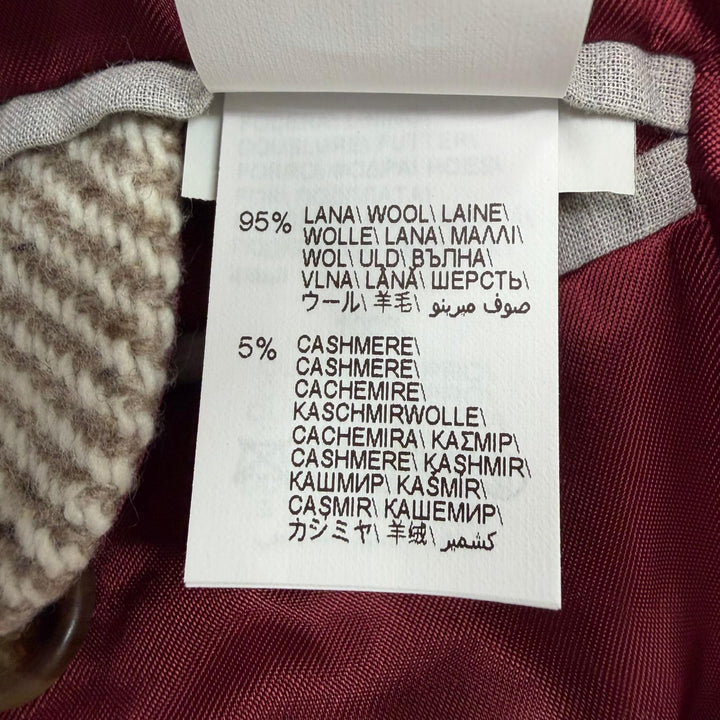 極美品▼Brunello Cucinelli ブルネロクチネリ ウール カシミヤ ヘリンボーン柄 ロゴ入りボタン シングル チェスターコート IT 48 正規品