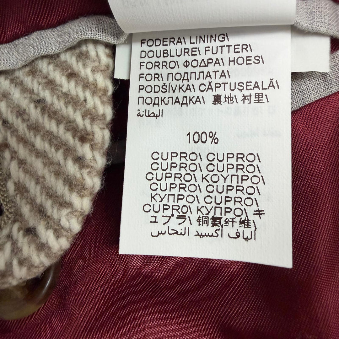 極美品▼Brunello Cucinelli ブルネロクチネリ ウール カシミヤ ヘリンボーン柄 ロゴ入りボタン シングル チェスターコート IT 48 正規品