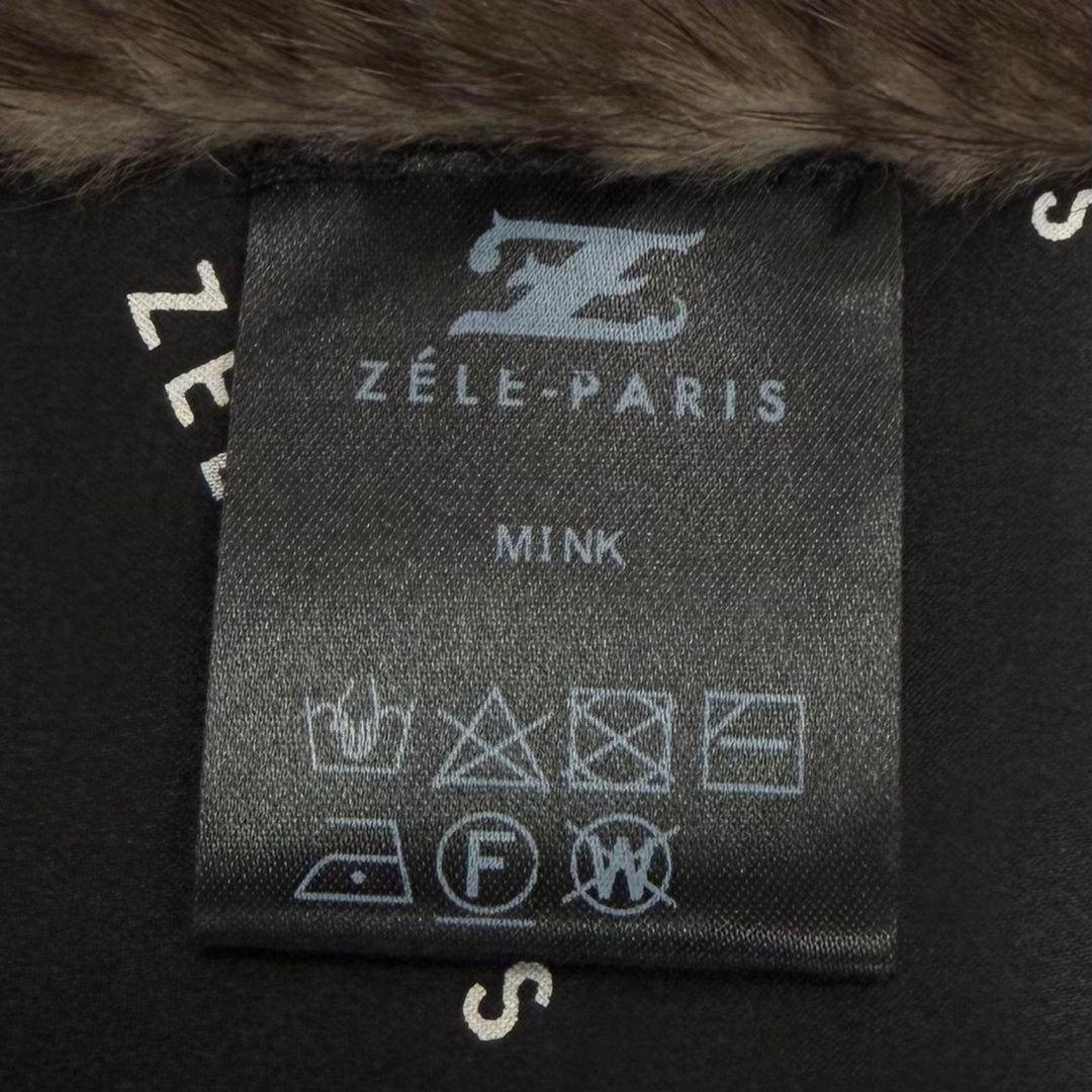 極美品▼ZELE PARIS ゼルパリ ブルーアイリスミンク BLUE IRIS MINK インターシャZ エシャルプ ブラウン 本毛皮ショール 定価1040000円