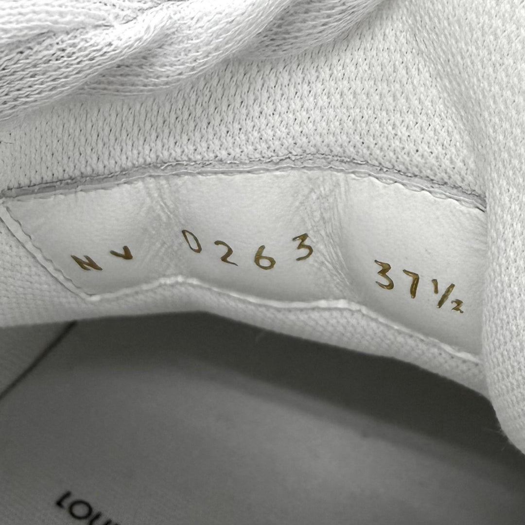 極美品★LOUIS VUITTON ルイヴィトン 2023年製 LV トレイナー ロゴ入り レースアップ レザー スニーカー ホワイト 37.5 箱・保存袋付き