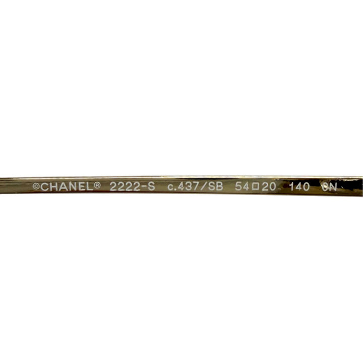 美品★CHANEL シャネル 2222-S バタフライ シェイプ オプティカル ロゴ入り メガネ 眼鏡 アイウェア ゴールド クリア 54□20 140 袋付
