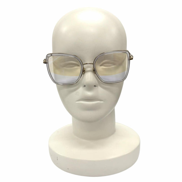 美品★CHANEL シャネル 2222-S バタフライ シェイプ オプティカル ロゴ入り メガネ 眼鏡 アイウェア ゴールド クリア 54□20 140 袋付