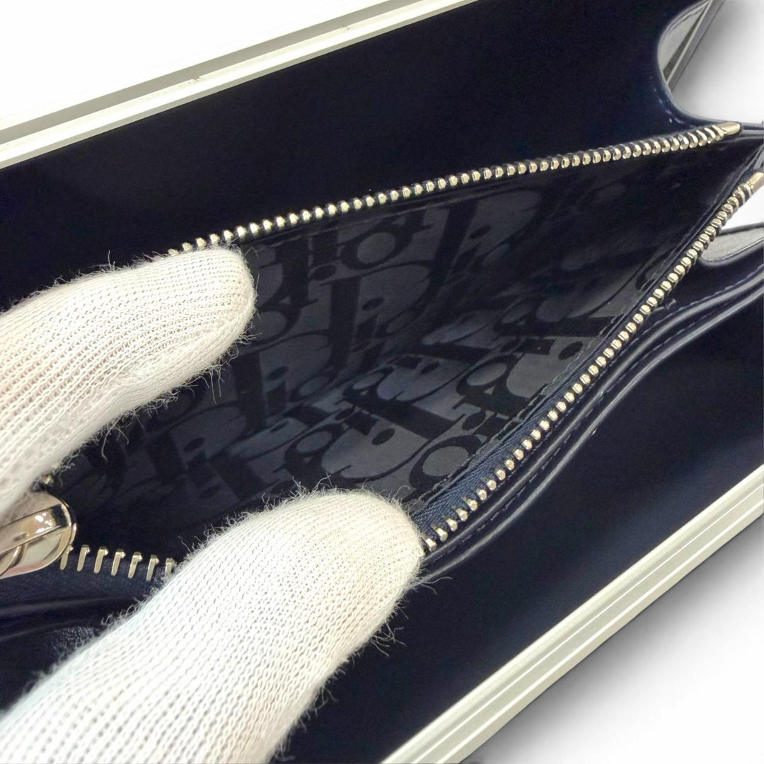 美品▼DIOR RIMOWA ディオールオム リモワ 2DRCA295YWT パーソナル アルミニウム レザー ショルダーバッグ ブルー ネイビー ドイツ製