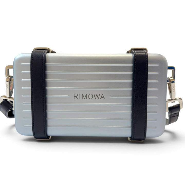 美品▼DIOR RIMOWA ディオールオム リモワ 2DRCA295YWT パーソナル アルミニウム レザー ショルダーバッグ ブルー ネイビー ドイツ製