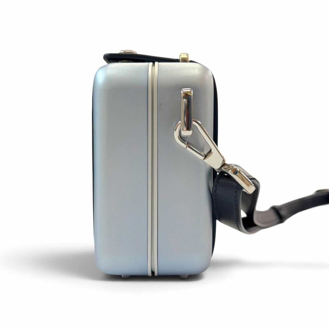 美品▼DIOR RIMOWA ディオールオム リモワ 2DRCA295YWT パーソナル アルミニウム レザー ショルダーバッグ ブルー ネイビー ドイツ製