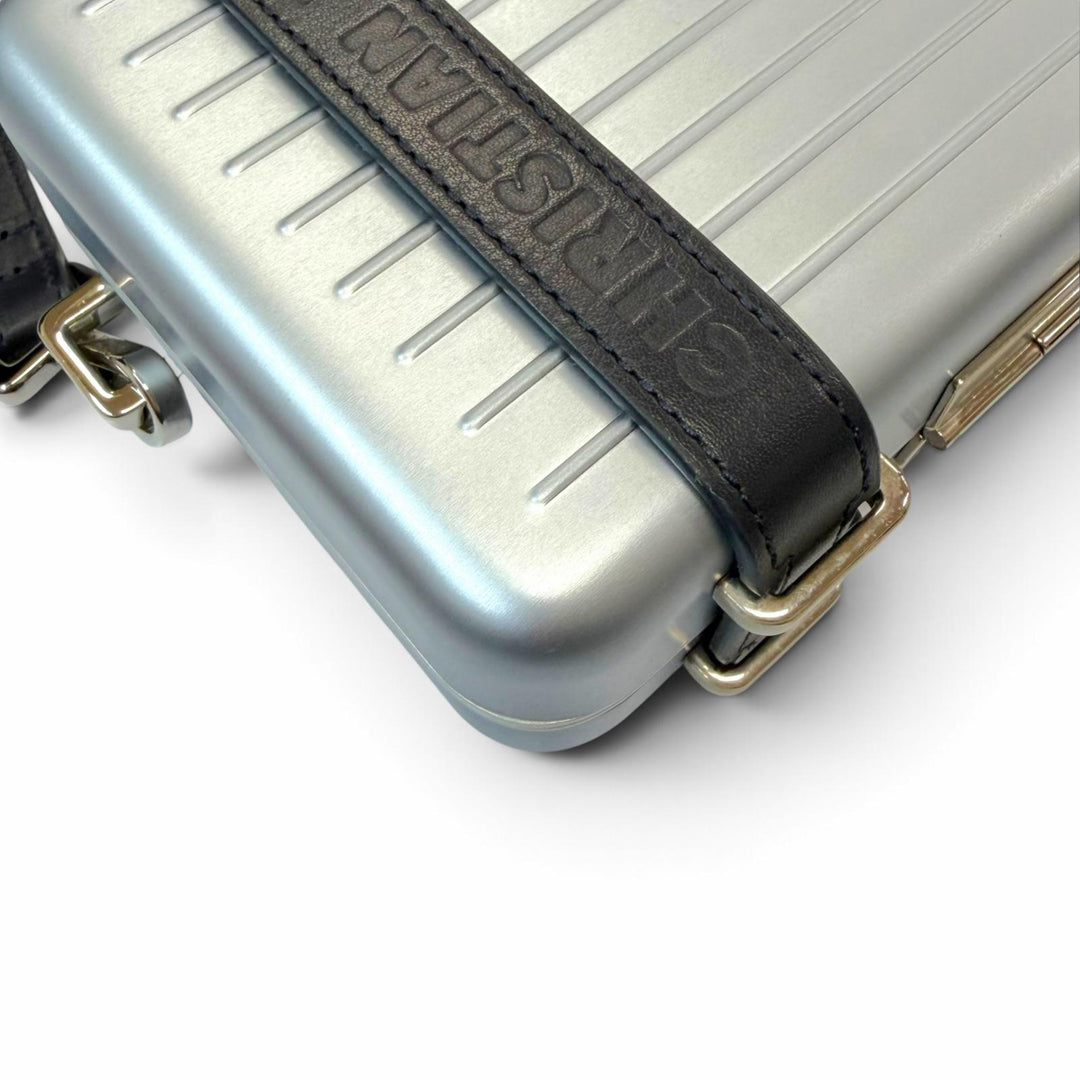 美品▼DIOR RIMOWA ディオールオム リモワ 2DRCA295YWT パーソナル アルミニウム レザー ショルダーバッグ ブルー ネイビー ドイツ製
