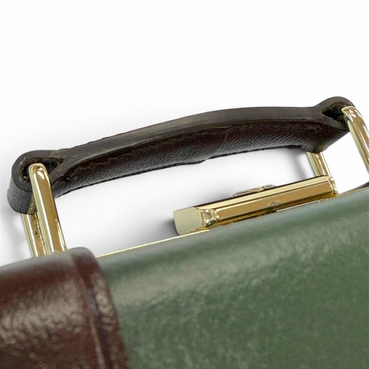 美品▼GLOBE TROTTER グローブトロッター センテナリー マイクロケース レザー 2WAY ショルダーバッグ グリーン ブラウン 定価297000円