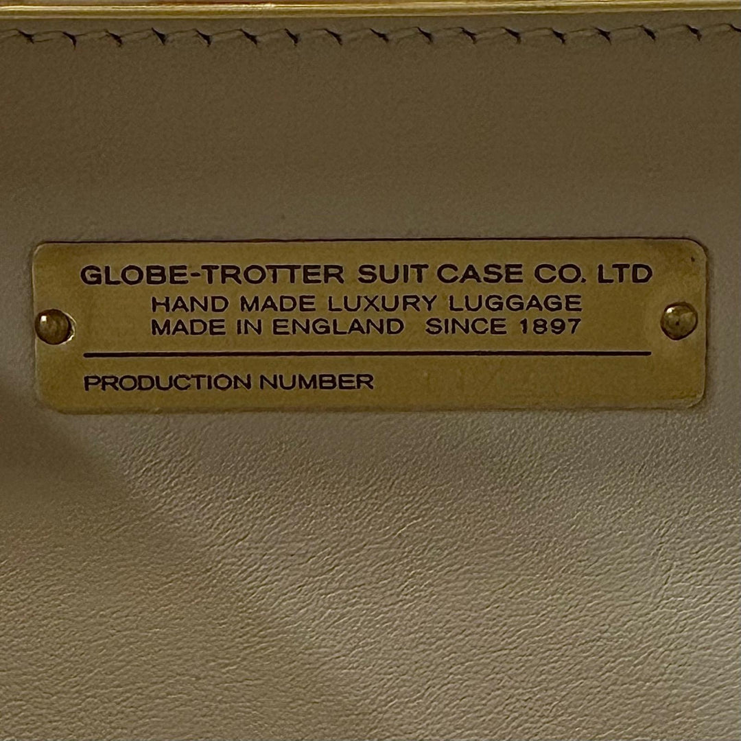 美品▼GLOBE TROTTER グローブトロッター センテナリー マイクロケース レザー 2WAY ショルダーバッグ グリーン ブラウン 定価297000円