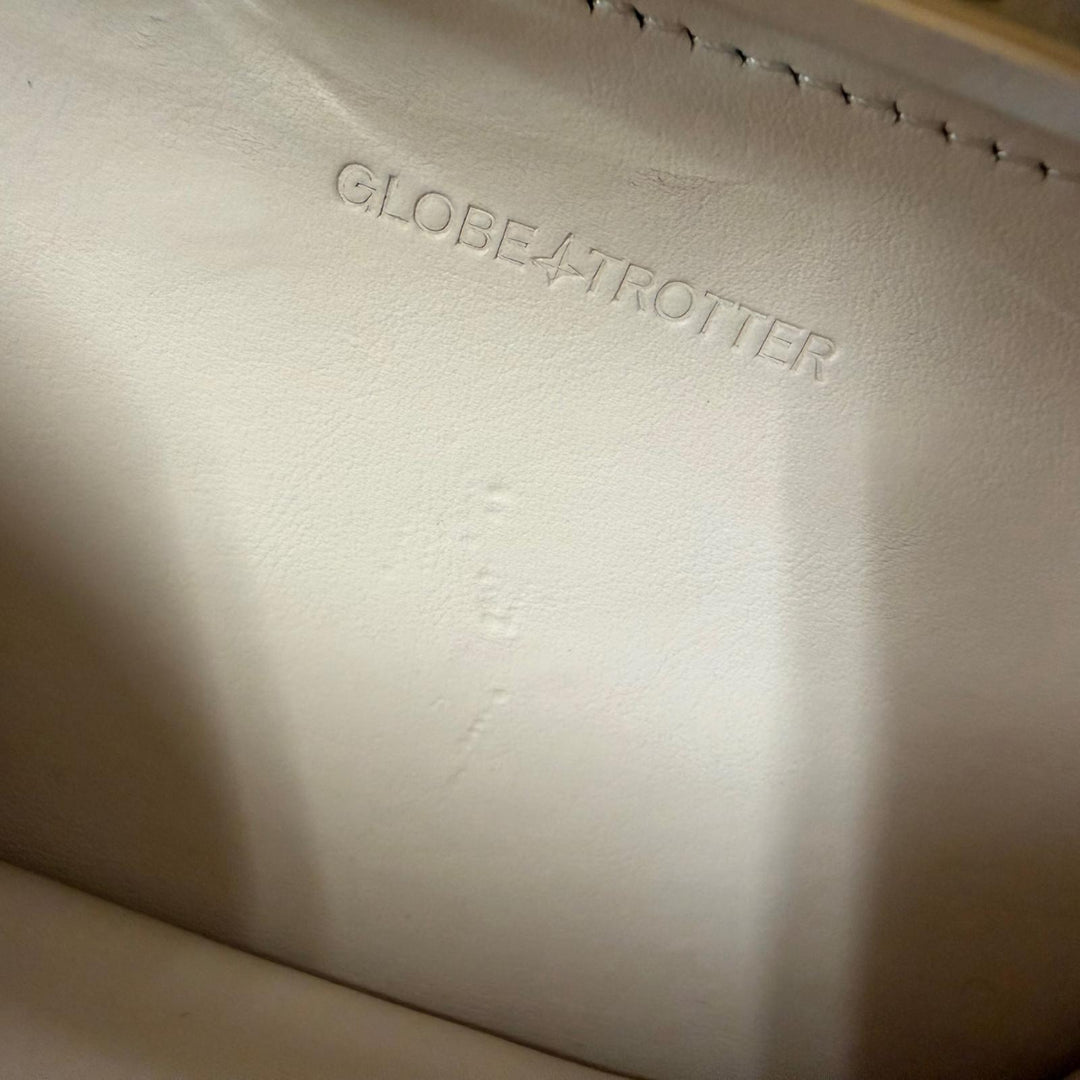 美品▼GLOBE TROTTER グローブトロッター センテナリー マイクロケース レザー 2WAY ショルダーバッグ グリーン ブラウン 定価297000円
