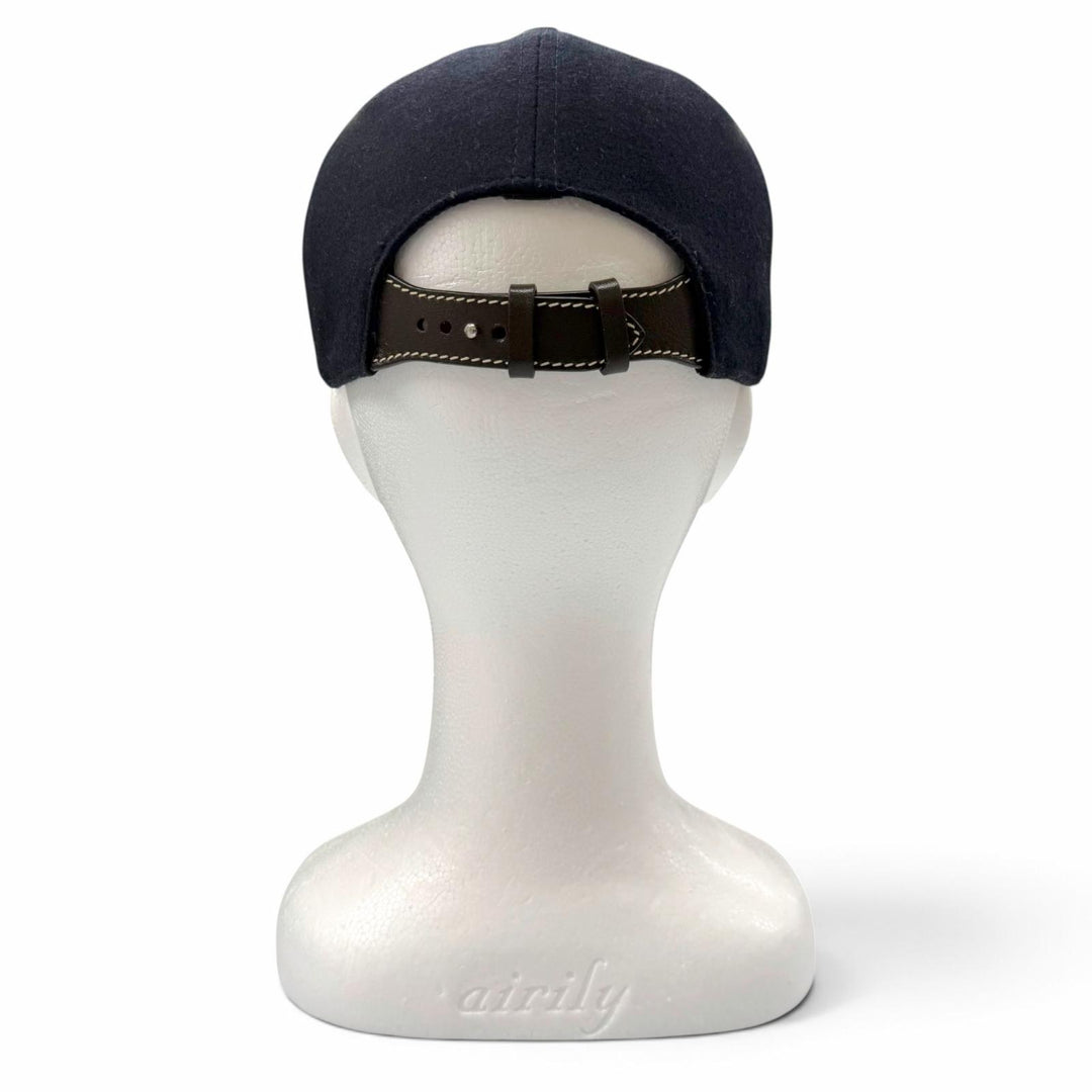 美品▼BERLUTI ベルルッティ B Thabor レザーバイザー エンブロイダリー カシミヤ 公式掲載中 ベースボールキャップ M 正規 定価112200円