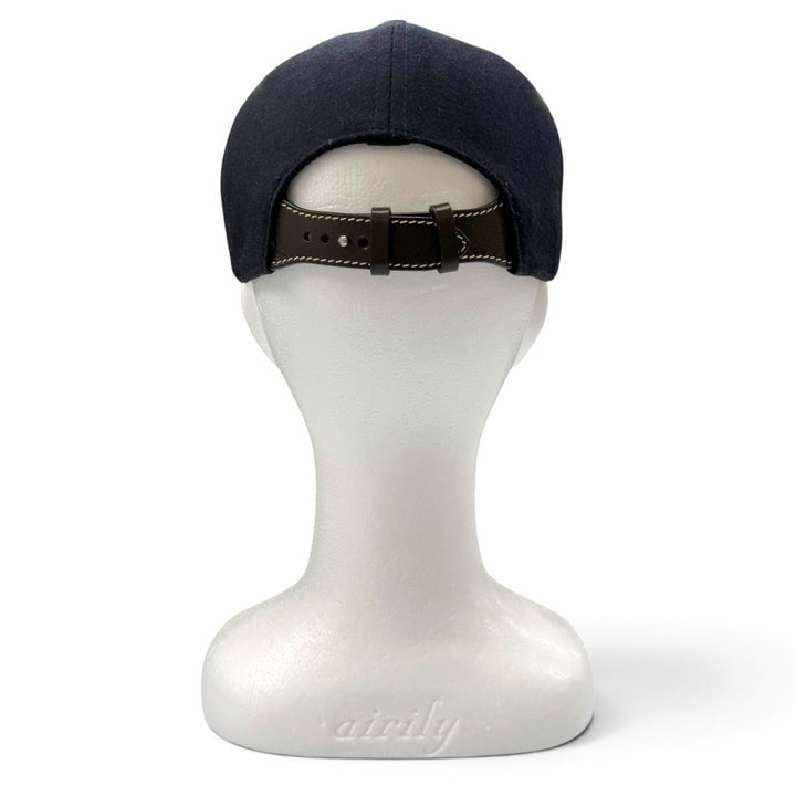 美品▼BERLUTI ベルルッティ B Thabor レザーバイザー エンブロイダリー カシミヤ 公式掲載中 ベースボールキャップ M 正規 定価112200円