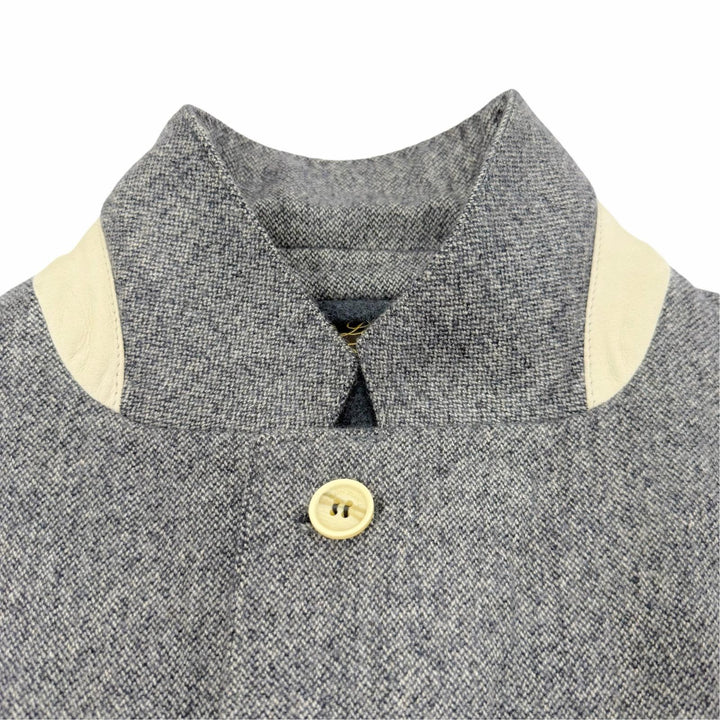 美品▼Loro Piana ロロピアーナ カシミヤ ツイード シングルジャケット テーラードジャケット ネイビー系 IT 52 イタリア製 メンズ