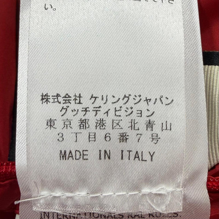 美品▼GUCCI グッチ 585393 袖チェック柄 素材切替 ロゴワッペン フーデッド ダウンジャケット ブルー レッド IT 46 伊製 正規品 メンズ