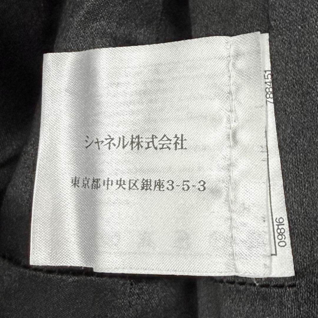 極美品★CHANEL シャネル P36033 カシミヤ100％ ココマークボタン チェーンデザインバックル ダブルブレスト コート ブラック 36 正規品