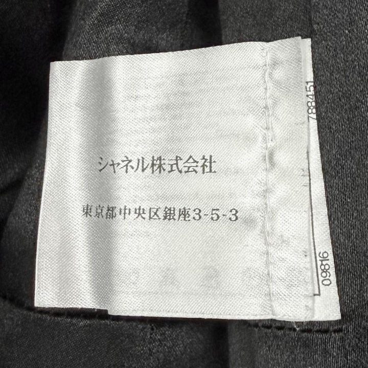 極美品★CHANEL シャネル P36033 カシミヤ100％ ココマークボタン チェーンデザインバックル ダブルブレスト コート ブラック 36 正規品