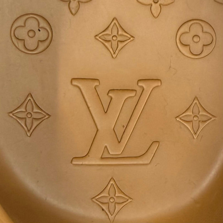 美品▼LOUIS VUITTON ルイヴィトン LVシャークライン ラバー モノグラム 厚底 スリッポン サンダル ブラウン 7 イタリア製 メンズ